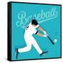 Baseball Player Hit Ball American Sport Athlete-Bakhtiar Zein-Framed Stretched Canvas