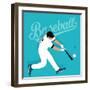 Baseball Player Hit Ball American Sport Athlete-Bakhtiar Zein-Framed Art Print