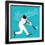 Baseball Player Hit Ball American Sport Athlete-Bakhtiar Zein-Framed Art Print