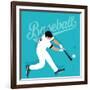 Baseball Player Hit Ball American Sport Athlete-Bakhtiar Zein-Framed Art Print