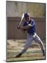 Baseball Player in Action Batting-null-Mounted Photographic Print