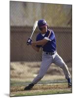 Baseball Player in Action Batting-null-Mounted Photographic Print