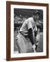 Baseball Player Joe Di Maggio Kneeling in His New York Yankee Uniform-Alfred Eisenstaedt-Framed Premium Photographic Print