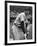 Baseball Player Joe Di Maggio Kneeling in His New York Yankee Uniform-Alfred Eisenstaedt-Framed Premium Photographic Print