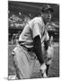 Baseball Player Joe Di Maggio Kneeling in His New York Yankee Uniform-Alfred Eisenstaedt-Mounted Premium Photographic Print