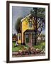 "Baseball Player Mowing the Lawn," July 20, 1946-Stevan Dohanos-Framed Giclee Print