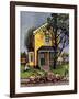 "Baseball Player Mowing the Lawn," July 20, 1946-Stevan Dohanos-Framed Giclee Print