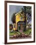 "Baseball Player Mowing the Lawn," July 20, 1946-Stevan Dohanos-Framed Giclee Print