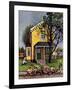 "Baseball Player Mowing the Lawn," July 20, 1946-Stevan Dohanos-Framed Giclee Print