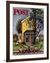 "Baseball Player Mowing the Lawn," Saturday Evening Post Cover, July 20, 1946-Stevan Dohanos-Framed Giclee Print