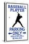 Baseball Player Parking Only-null-Stretched Canvas