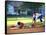 Baseball Player Sliding into Base-Bill Bachmann-Framed Stretched Canvas