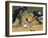 Baseball Player Sliding on a Base-null-Framed Premium Photographic Print