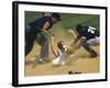 Baseball Player Sliding on a Base-null-Framed Photographic Print