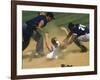 Baseball Player Sliding on a Base-null-Framed Photographic Print
