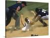 Baseball Player Sliding on a Base-null-Stretched Canvas