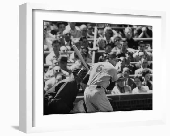 Baseball Player Stan Musial Standing at Bat-null-Framed Premium Photographic Print