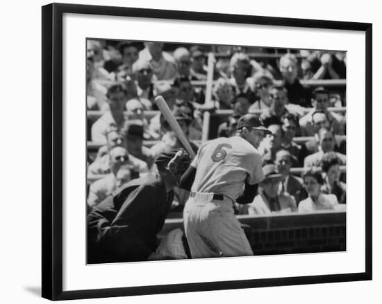 Baseball Player Stan Musial Standing at Bat-null-Framed Premium Photographic Print