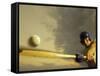 Baseball Player Swinging a Bat-null-Framed Stretched Canvas