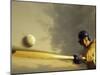 Baseball Player Swinging a Bat-null-Mounted Premium Photographic Print