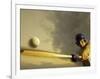 Baseball Player Swinging a Bat-null-Framed Photographic Print