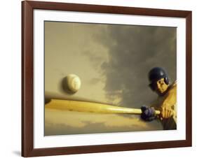 Baseball Player Swinging a Bat-null-Framed Photographic Print