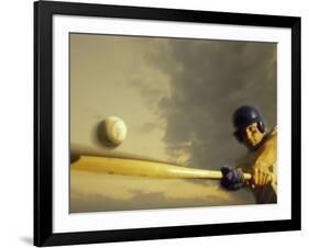 Baseball Player Swinging a Bat-null-Framed Photographic Print