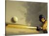 Baseball Player Swinging a Bat-null-Stretched Canvas