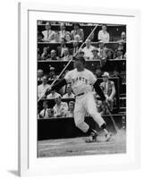 Baseball Player Willie Mays Hitting a Ball-null-Framed Premium Photographic Print