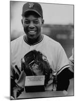 Baseball Player Willie Mays Posing for a Picture-null-Mounted Premium Photographic Print