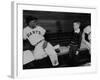 Baseball Player Willie Mays Talking to a Young Fan-null-Framed Premium Photographic Print