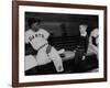 Baseball Player Willie Mays Talking to a Young Fan-null-Framed Premium Photographic Print