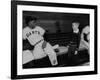 Baseball Player Willie Mays Talking to a Young Fan-null-Framed Premium Photographic Print