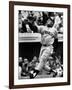 Baseball Player Willie Mays Watching Ball Clear Fence for Home Run in Game with Dodgers-Ralph Morse-Framed Premium Photographic Print