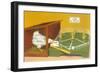 Baseball Playing Chicken-Found Image Press-Framed Giclee Print