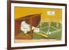 Baseball Playing Chicken-Found Image Press-Framed Giclee Print