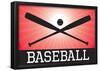 Baseball Red Sports Poster Print-null-Framed Poster