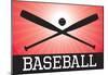 Baseball Red Sports Poster Print-null-Mounted Poster