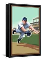 Baseball - Shortstop-Lantern Press-Framed Stretched Canvas
