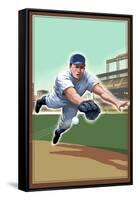 Baseball - Shortstop-Lantern Press-Framed Stretched Canvas