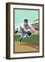 Baseball - Shortstop-Lantern Press-Framed Art Print