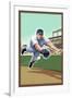 Baseball - Shortstop-Lantern Press-Framed Art Print