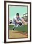 Baseball - Shortstop-Lantern Press-Framed Art Print