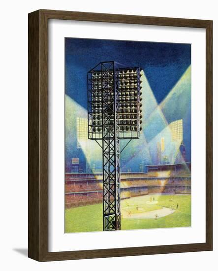 "Baseball Stadium at Night," June 28, 1941-Roy Hilton-Framed Giclee Print