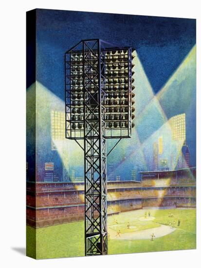 "Baseball Stadium at Night," June 28, 1941-Roy Hilton-Stretched Canvas