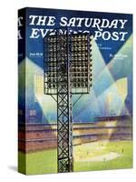 "Baseball Stadium at Night," Saturday Evening Post Cover, June 28, 1941-Roy Hilton-Stretched Canvas