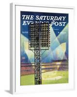 "Baseball Stadium at Night," Saturday Evening Post Cover, June 28, 1941-Roy Hilton-Framed Giclee Print