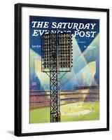 "Baseball Stadium at Night," Saturday Evening Post Cover, June 28, 1941-Roy Hilton-Framed Giclee Print