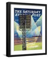 "Baseball Stadium at Night," Saturday Evening Post Cover, June 28, 1941-Roy Hilton-Framed Giclee Print