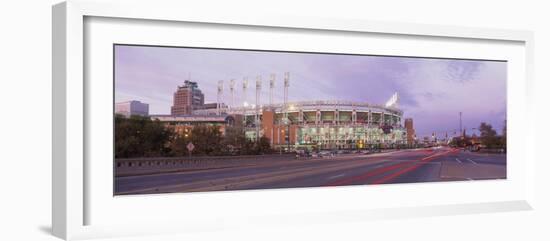 Baseball Stadium at the Roadside, Jacobs Field, Cleveland, Cuyahoga County, Ohio, USA-null-Framed Photographic Print